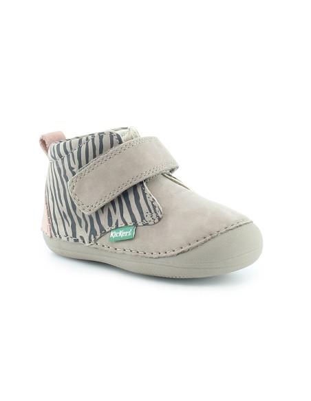 Zapatos Kickers Sabio Gris Zebra.