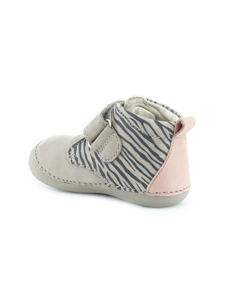 Zapatos Kickers Sabio Gris Zebra.