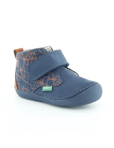 Zapatos Kickers Sabio Azul-Naranja