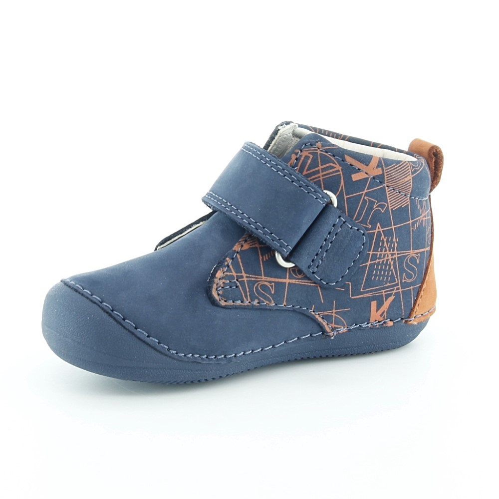 Zapatos Kickers Sabio Azul-Naranja