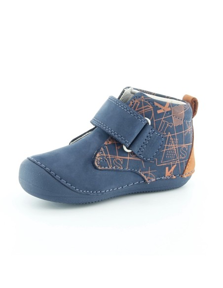 Zapatos Kickers Sabio Azul-Naranja