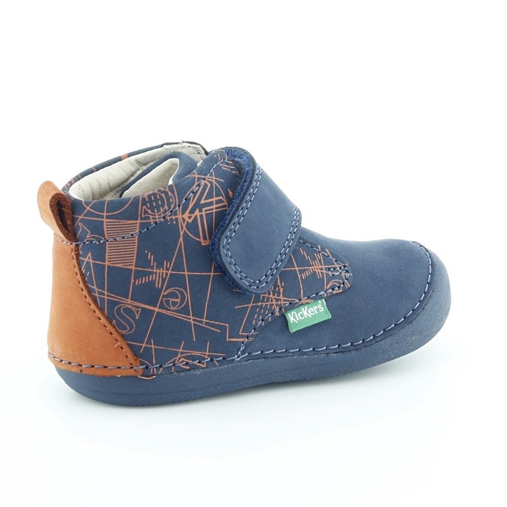 Zapatos Kickers Sabio Azul-Naranja