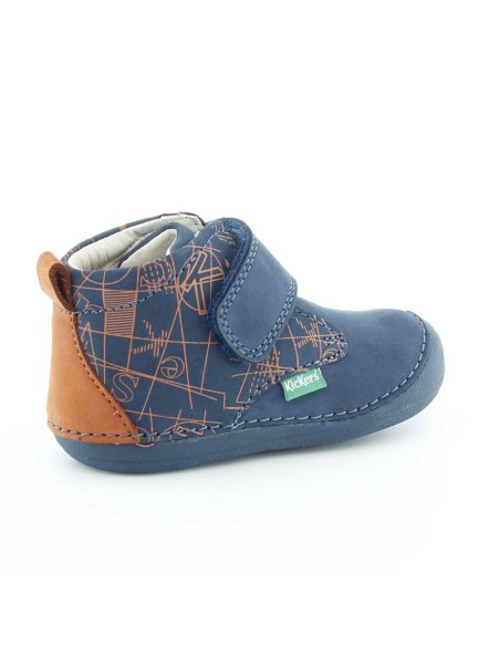 Zapatos Kickers Sabio Azul-Naranja