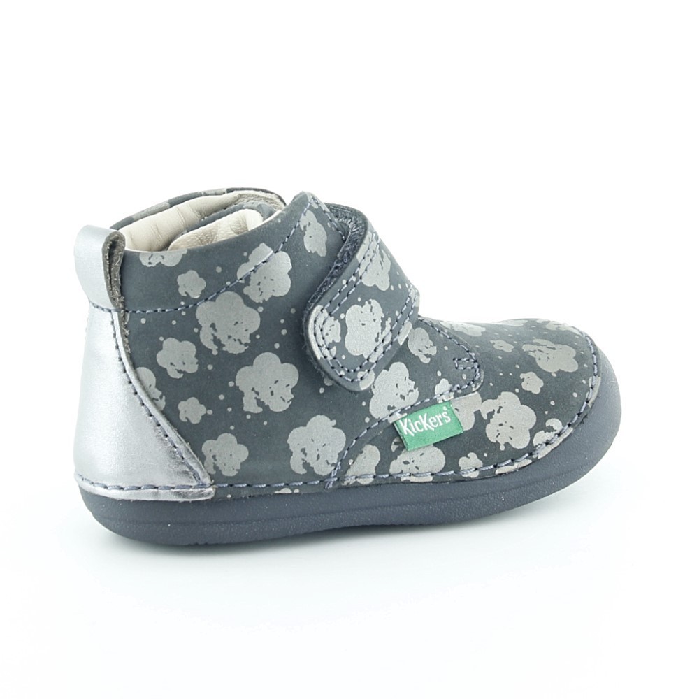 Zapatos Kickers Sabio Gris Flores