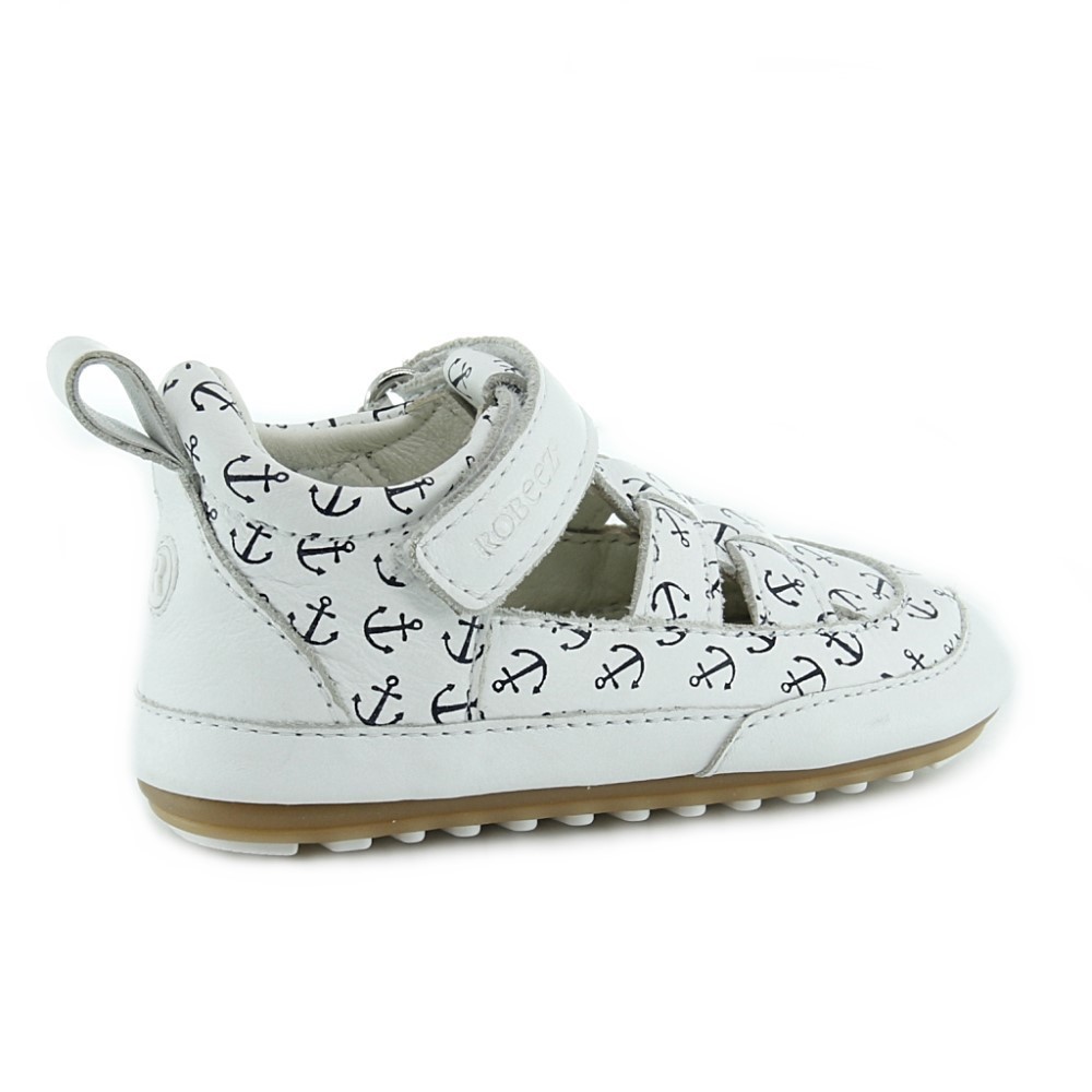 Sandalias Robeez Miniz Blanco ancla