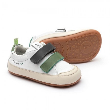 Zapatos respetuosos Tip Toey Joey Bossy Play Blanco-Verde