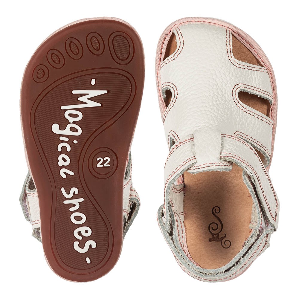 Sandalia barefoot Magical Shoes Janu Blanco-Rosa