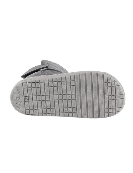 Botines barefoot Blanditos Hielo Gris borreguito