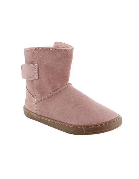 Botines barefoot Blanditos Hielo Rosa borreguito