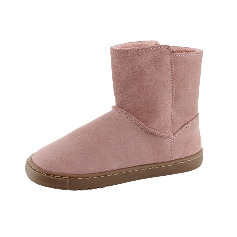 Botines barefoot Blanditos Hielo Rosa borreguito
