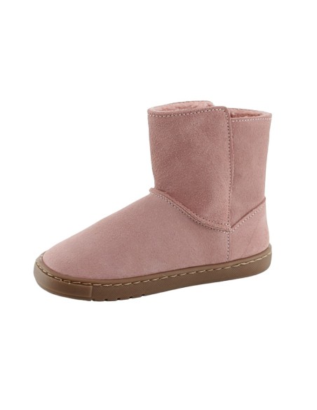 Botines barefoot Blanditos Hielo Rosa borreguito