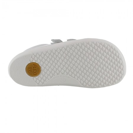 Zapatillas de piel barefoot Flexi Nens 9000-R Blanco
