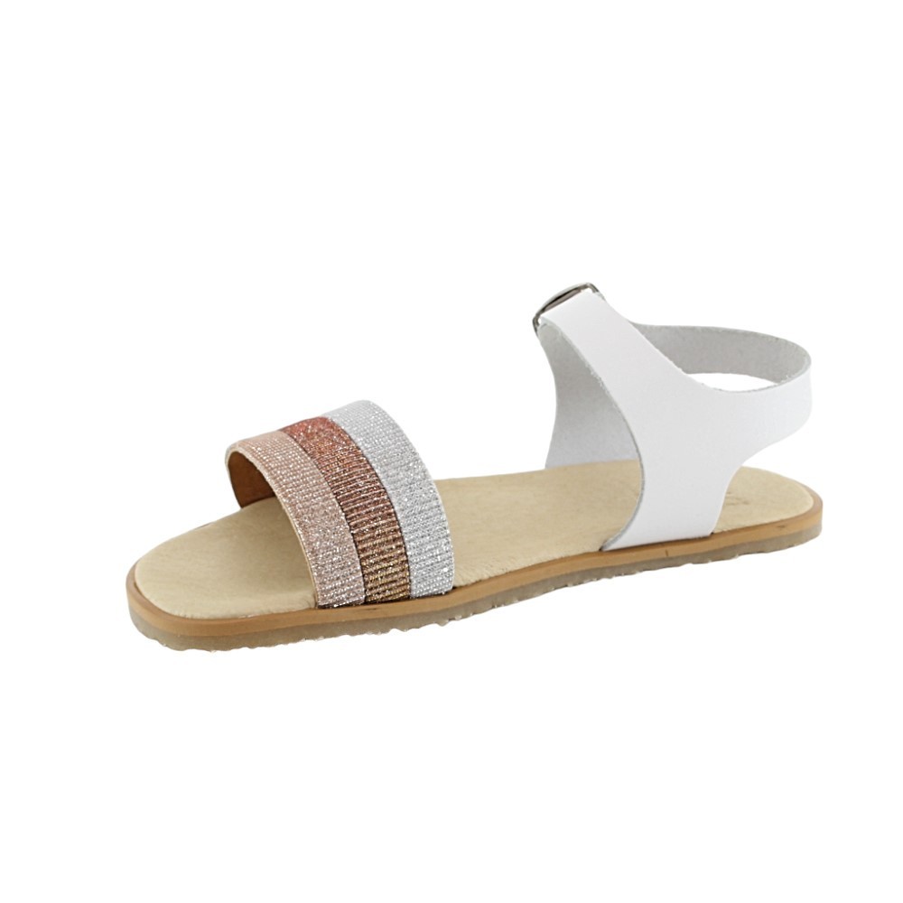Sandalias Flexi Nens barefoot Brilli y blanco