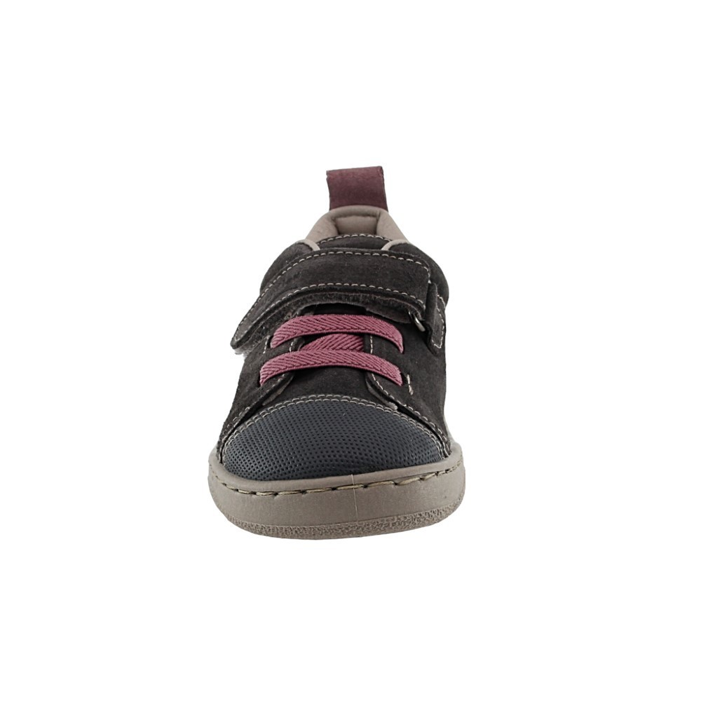 Calzado respetuoso ZapyFlex Velcro y elástico Gris-Fucsia