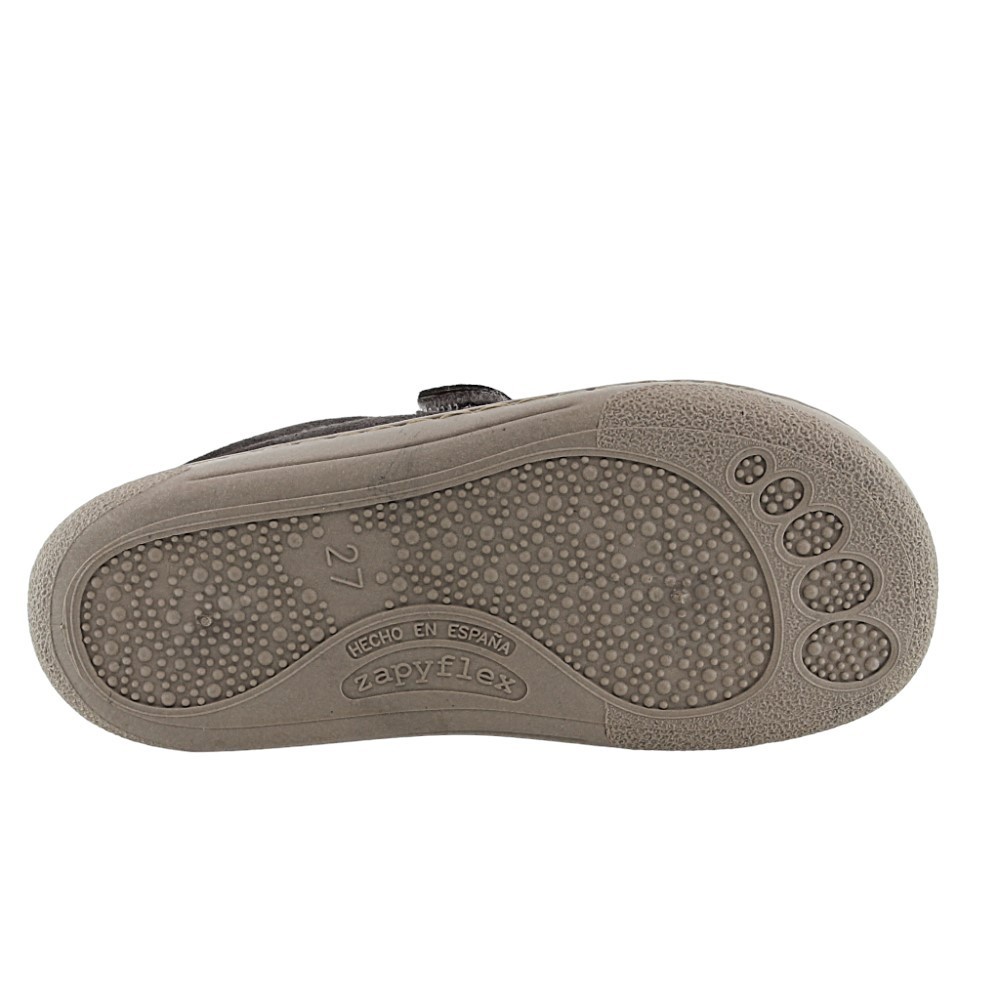 Calzado respetuoso ZapyFlex Velcro y elástico Gris-Fucsia