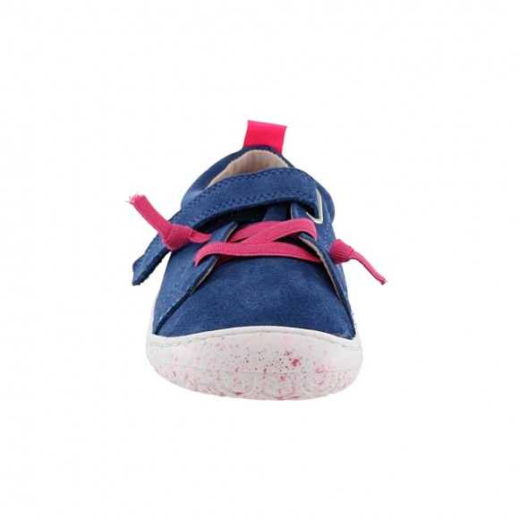 Zapatos barefoot cordones y velcro Poppis Azul-Rosa