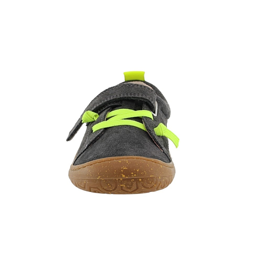 Zapatos barefoot cordones y velcro Poppis Gris-Amarillo