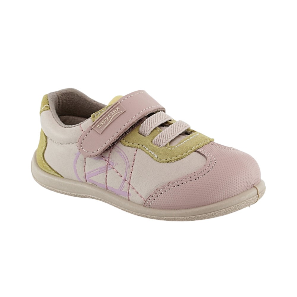 Zapatos respetuosos Zapyflex Jooguin velcro y elástico Rosa