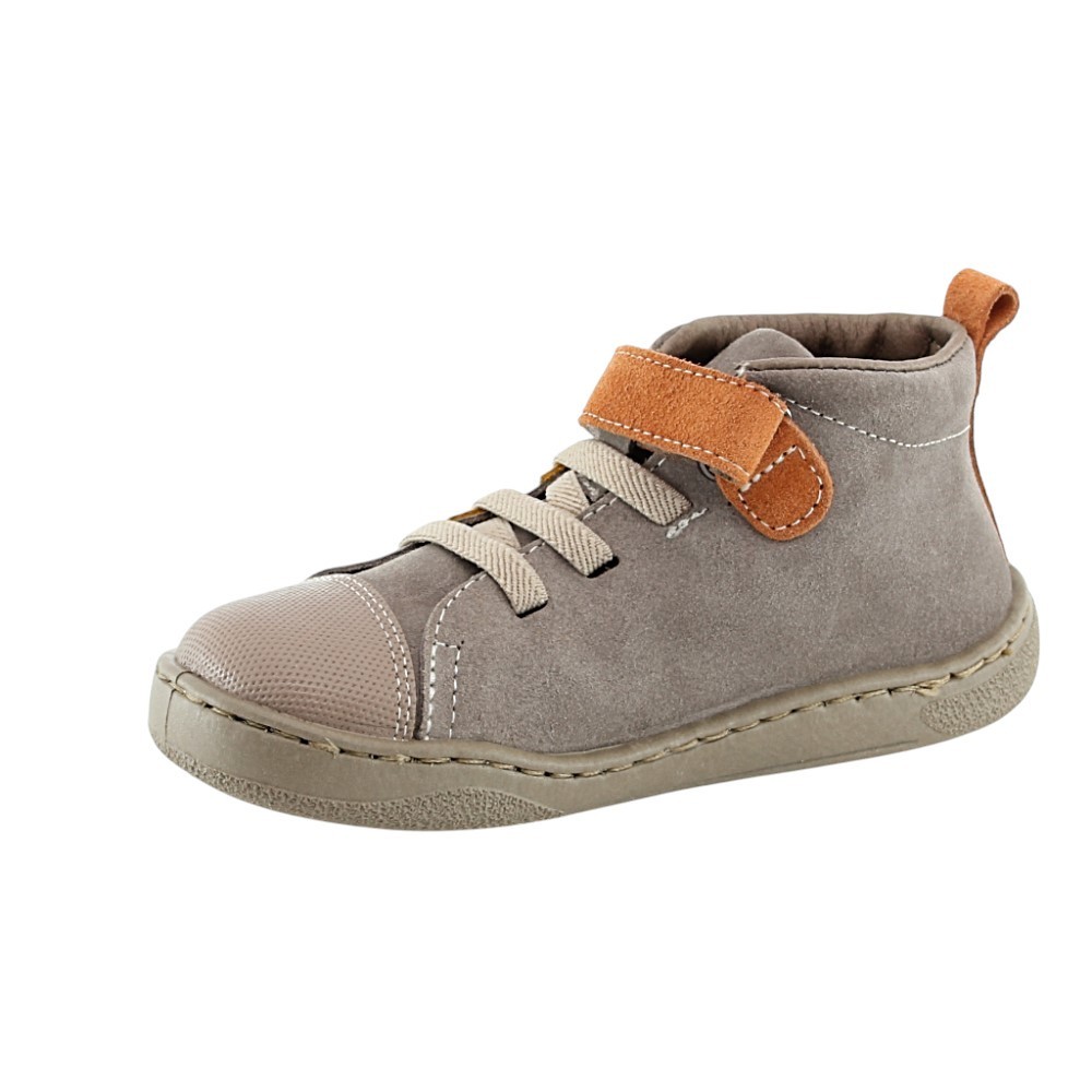 Botines barefoot Zapyflex Velcro y elástico Piedra-Naranja