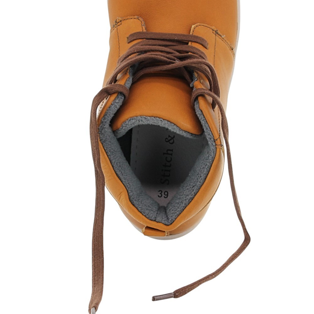 Botines barefoot Stitch & Walk forro térmico Camel