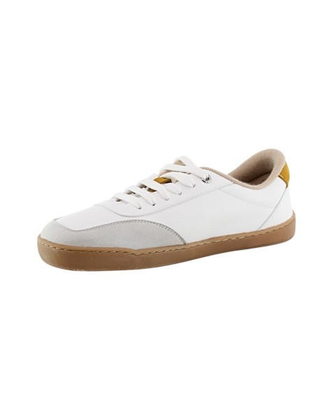 Zapatillas barefoot Terreta Illice vegano Blanco-Mostaza