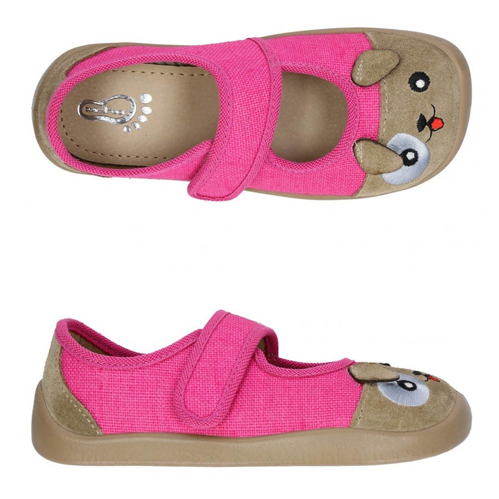 Merceditas barefoot de lona Bar3Foot Athenea Fucsia