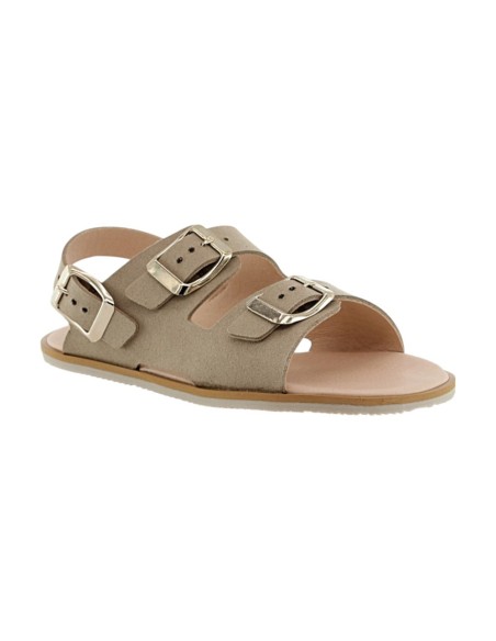 Sandalias barefoot 3 hebillas 1560PL Beige