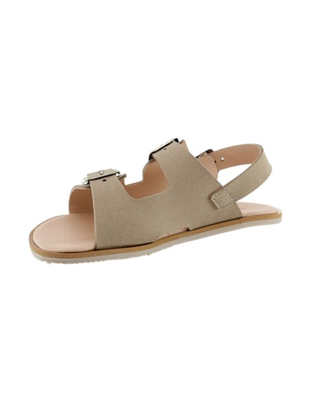 Sandalias barefoot 3 hebillas 1560PL Beige