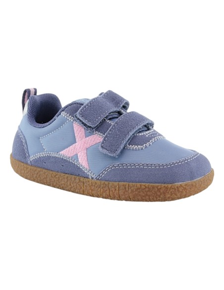 Zapatillas BAREFOOT Munich Baby Koda Azul-Rosa