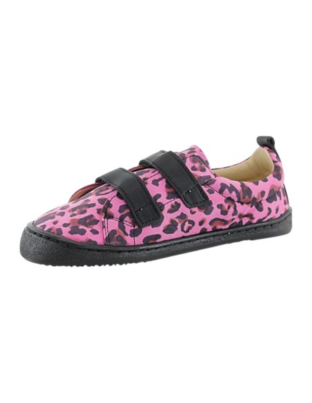 Zapatos barefoot FlexiNens 9111-R leopardo Fucsia-Negro