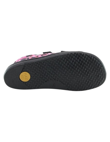 Zapatos barefoot FlexiNens 9111-R leopardo Fucsia-Negro