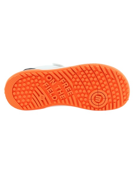 Zapatillas futbol 7 barefoot Mustang free 49323 Blanco-Naranja