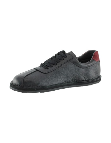 Zapatos barefoot Boston piel Negro-Granate