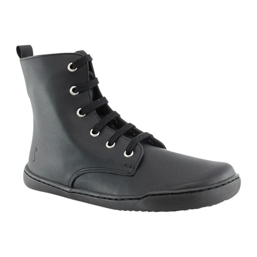 Botas militares barefoot Flexi Nens 9085-X Negro Piel