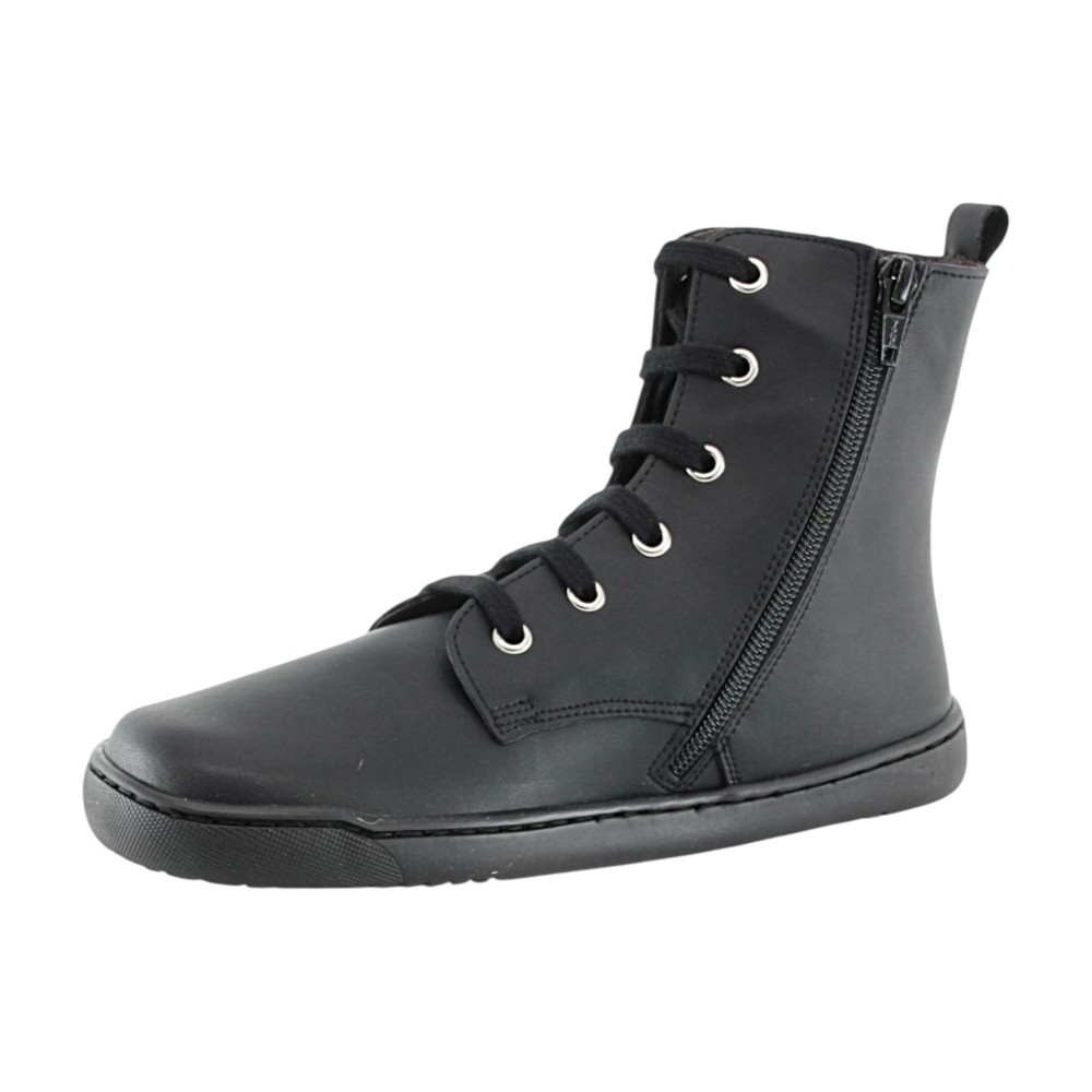 Botas militares barefoot Flexi Nens 9085-X Negro Piel