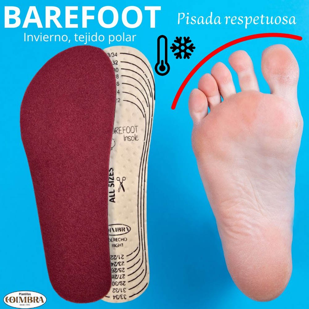 Plantillas infantiles Barefoot recortables invierno polar
