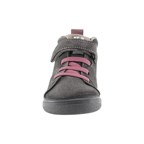 Botines barefoot Zapyflex velcro y elástico Gris-Malva 2