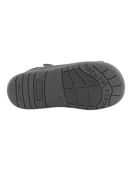 Botines barefoot Zapyflex velcro y elástico Gris-Malva