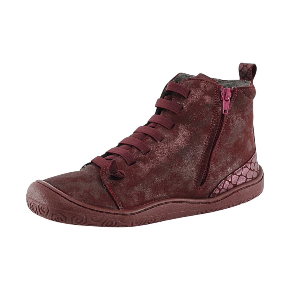 Botines barefoot Yoyo Borgoña forro borreguito
