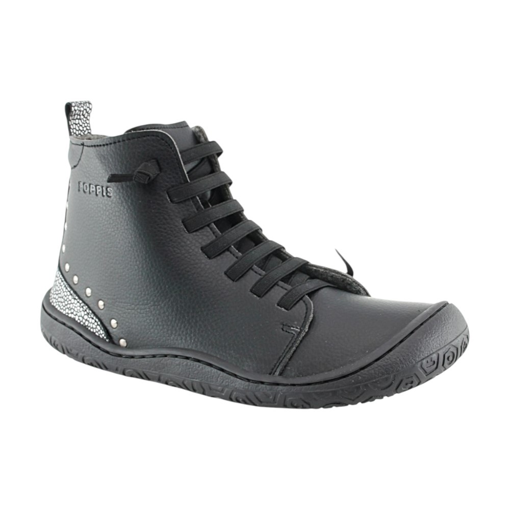 Botines barefoot Yoyo Rocker Negro forro  borreguito