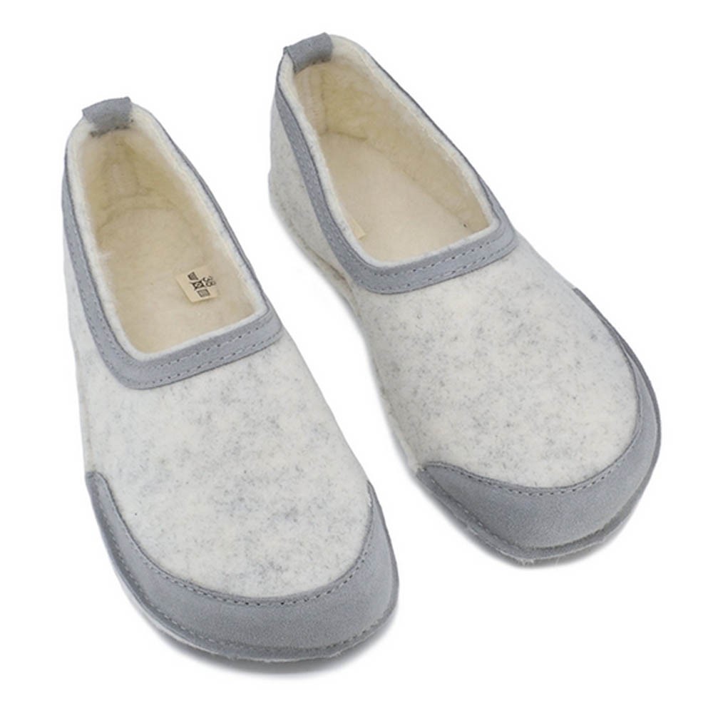 Zapatillas de casa barefoot OmaKing fieltro Blanco