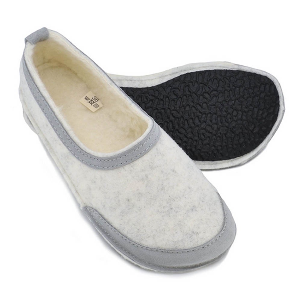 Zapatillas de casa barefoot OmaKing fieltro Blanco