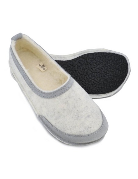 Zapatillas de casa barefoot OmaKing fieltro Blanco