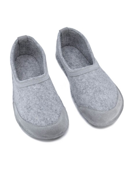 Zapatillas de casa barefoot OmaKing fieltro Gris Claro