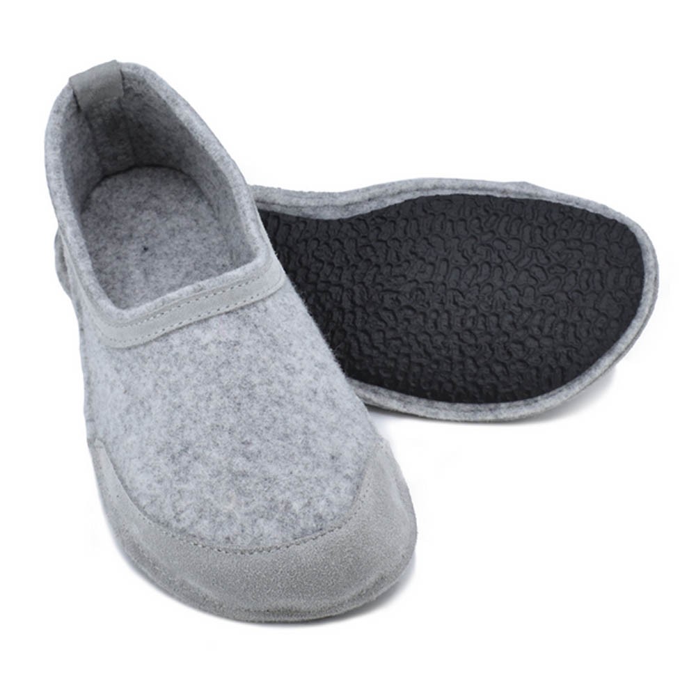 Zapatillas de casa barefoot OmaKing fieltro Gris Claro