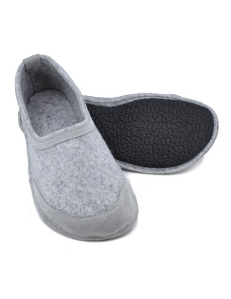 Zapatillas de casa barefoot OmaKing fieltro Gris Claro