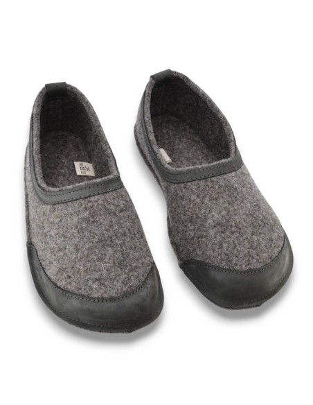 Zapatillas de casa barefoot OmaKing fieltro Gris