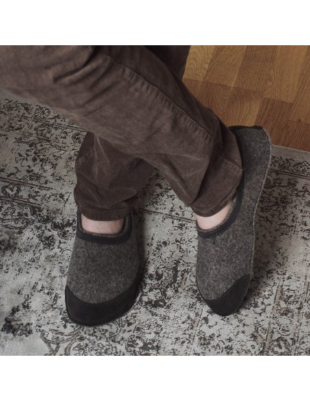 Zapatillas de casa barefoot OmaKing fieltro Gris