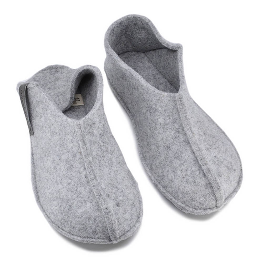 Zapatillas de casa barefoot OmaKing fieltro cerrado Gris