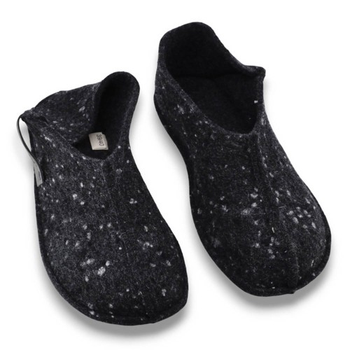 Zapatillas de casa barefoot OmaKing fieltro cerrado Negro